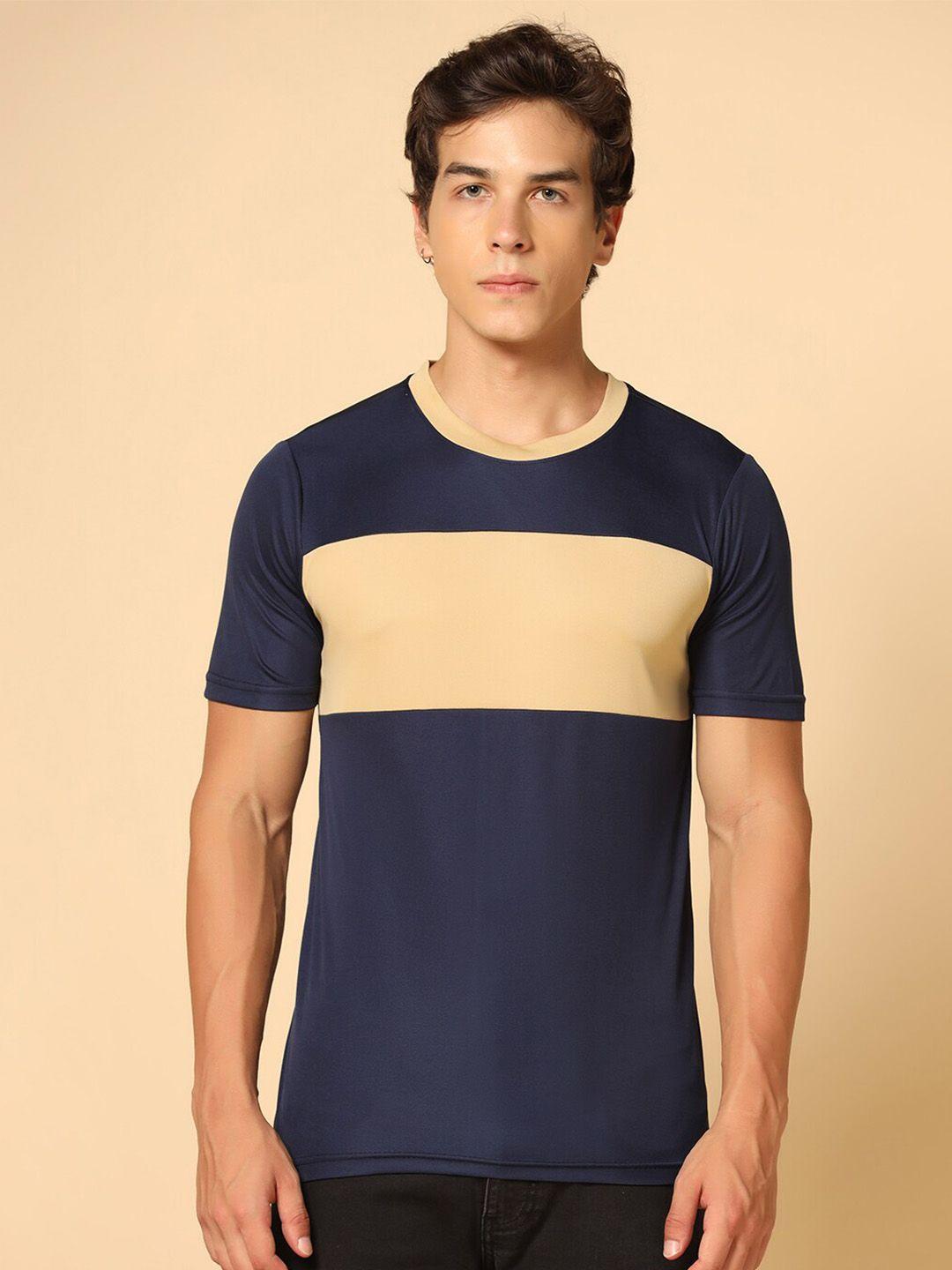 inkkr colourblocked round neck casual t-shirt