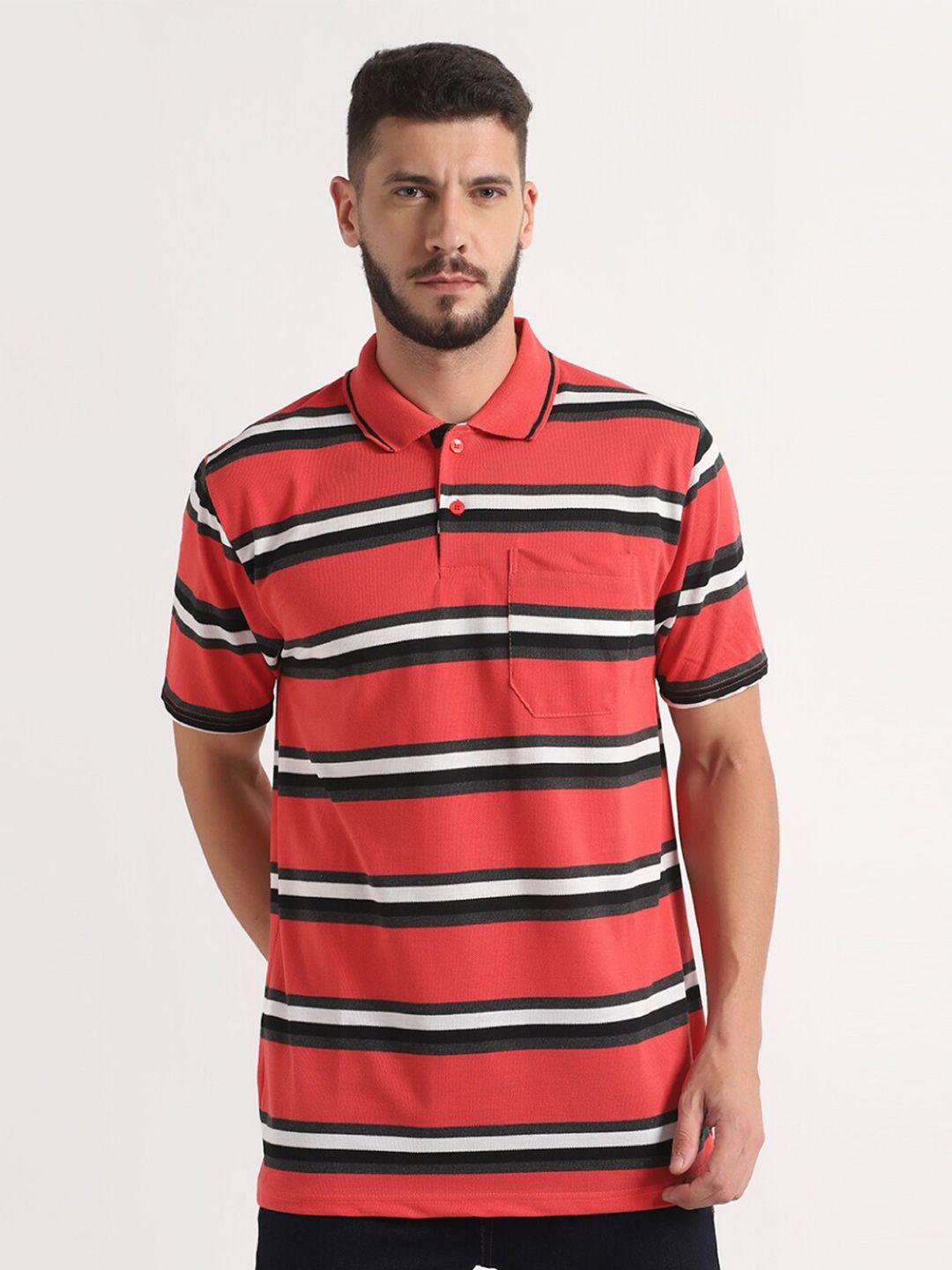 inkkr striped polo collar short sleeves cotton t-shirt