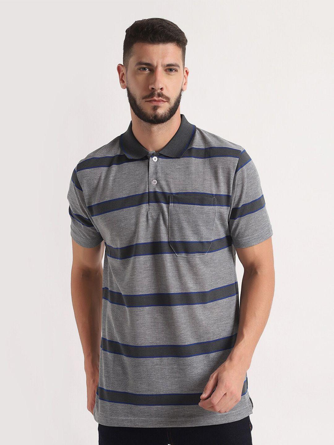 inkkr striped polo collar short sleeves cotton t-shirt