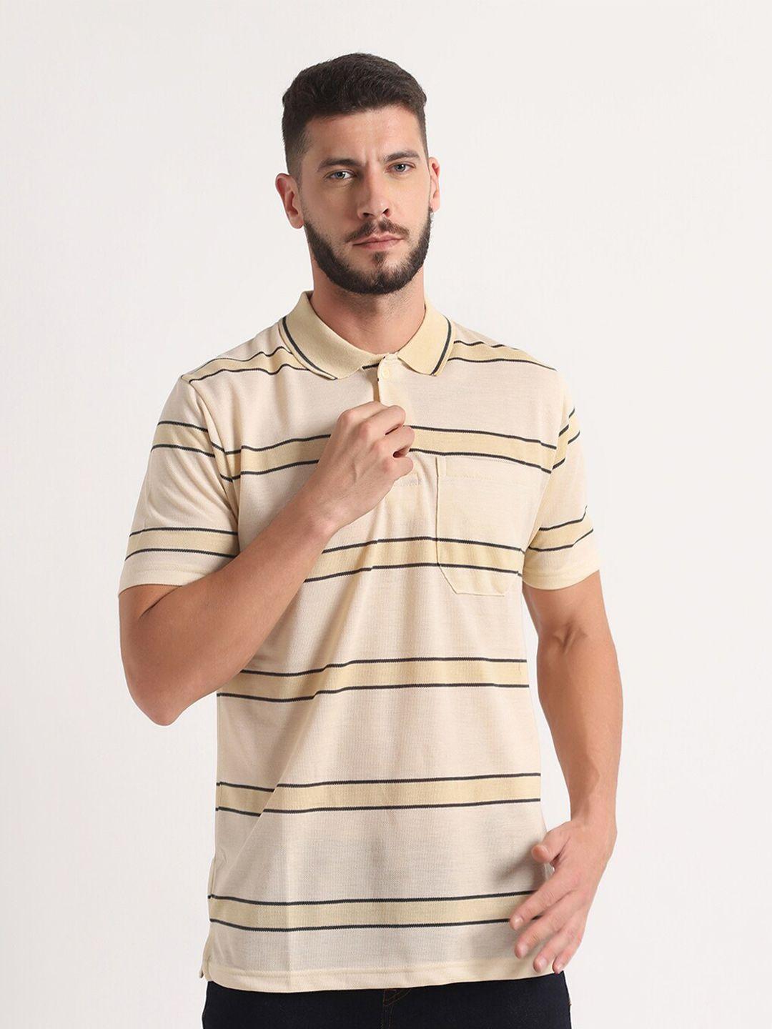 inkkr striped polo collar t-shirt