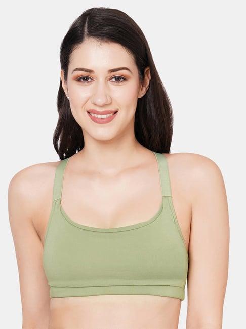 inner sense green cotton sports bra