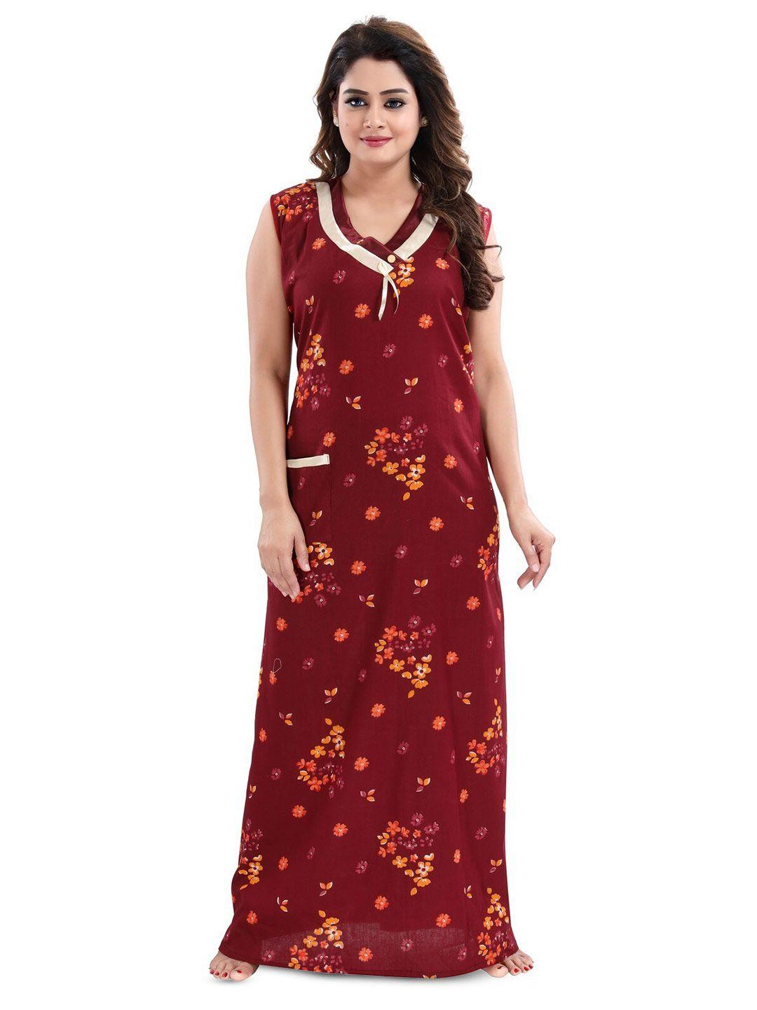 inner beats floral printed maxi nightdress