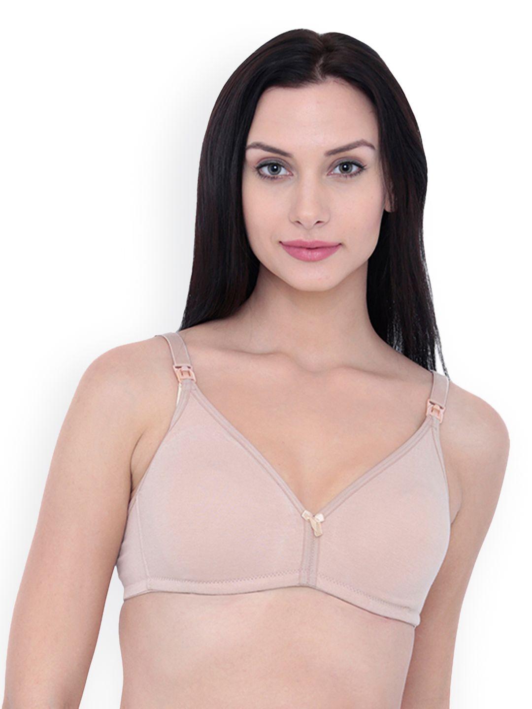 inner sense beige solid maternity sustainable bra