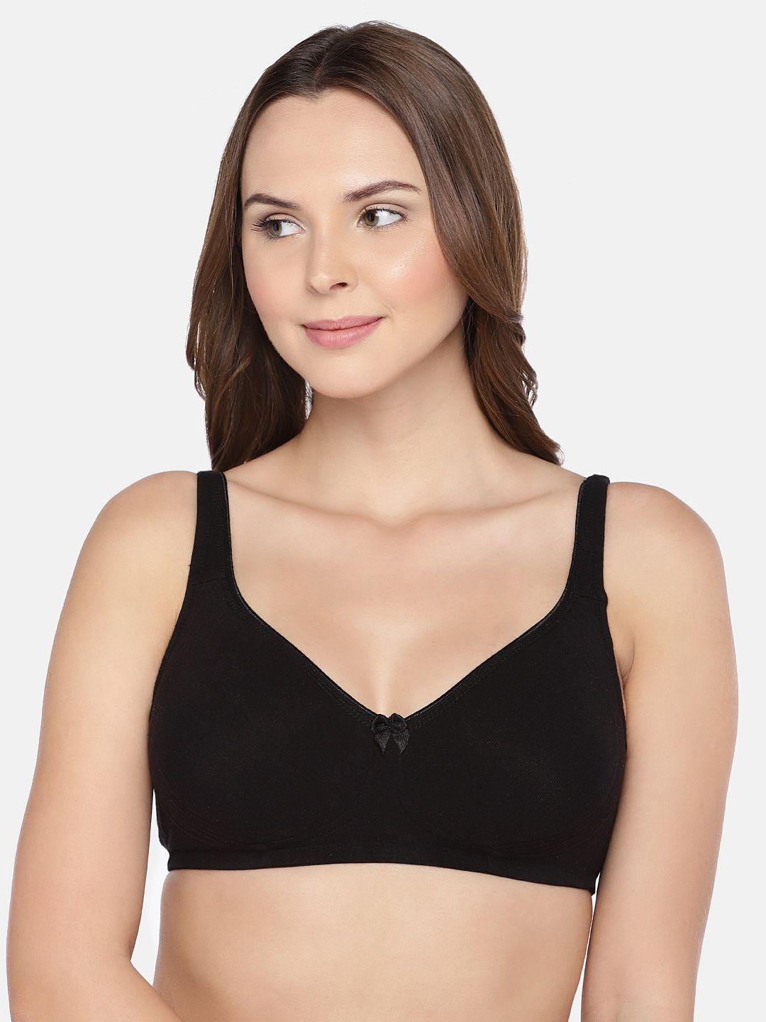 inner sense black organic cotton antimicrobial sustainable seamless side support bra  isb057