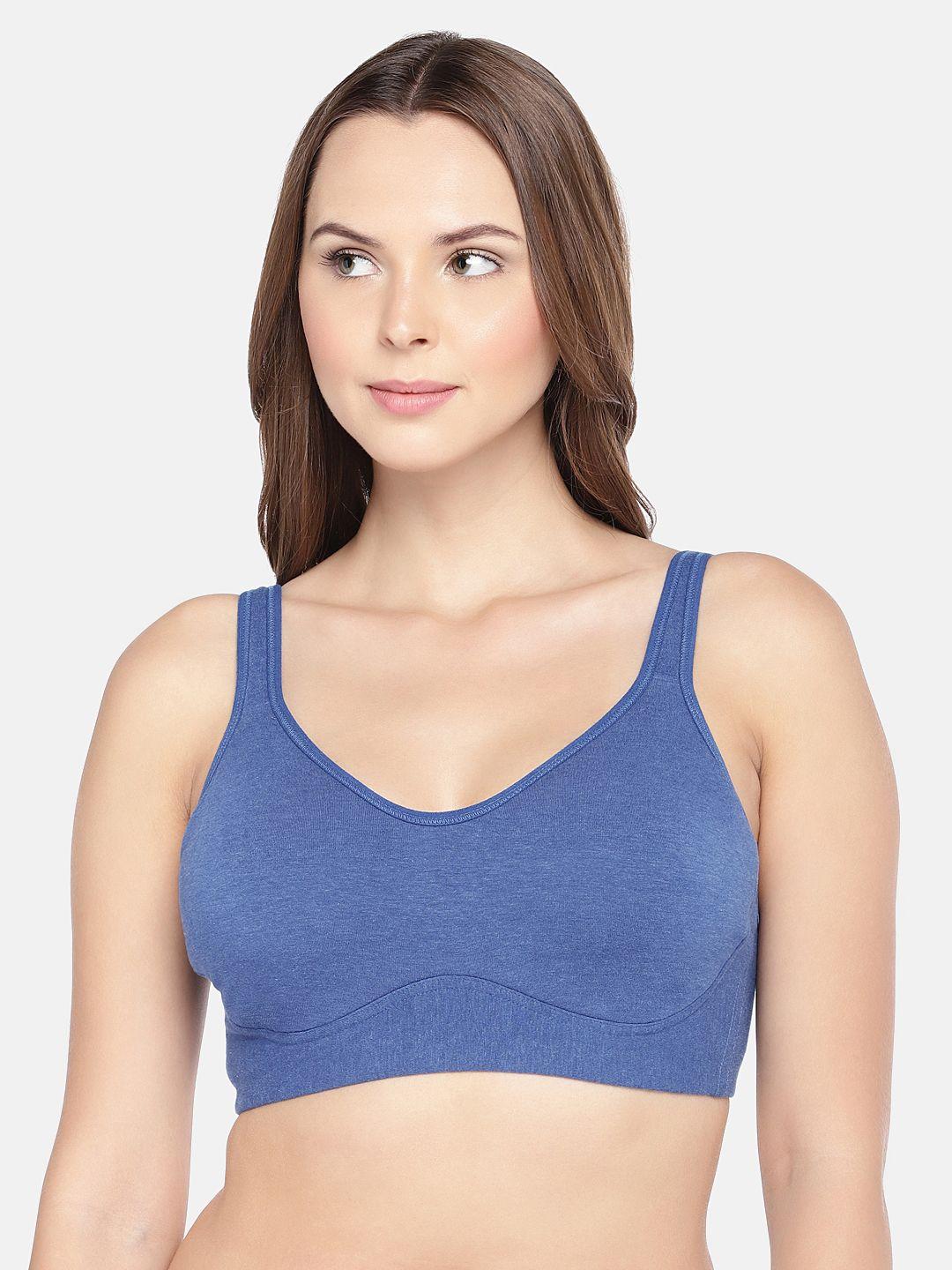 inner sense blue solid full-coverage sustainable everyday bra isb098