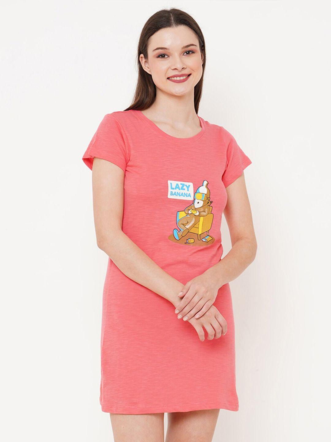 inner sense graphic printed organic cotton nightdress