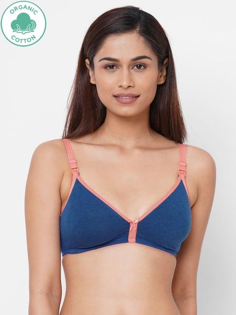 inner sense navy non wired non padded nursing bra