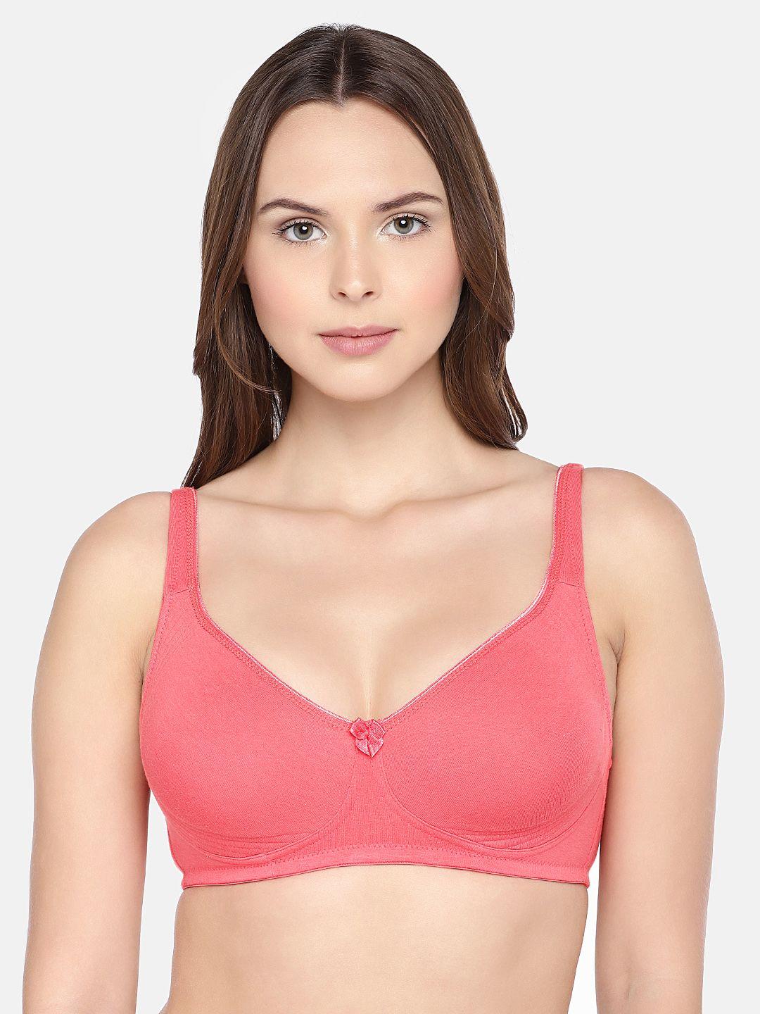 inner sense organic cotton antimicrobial sustainable seamless side support bra (bright pink) isb057