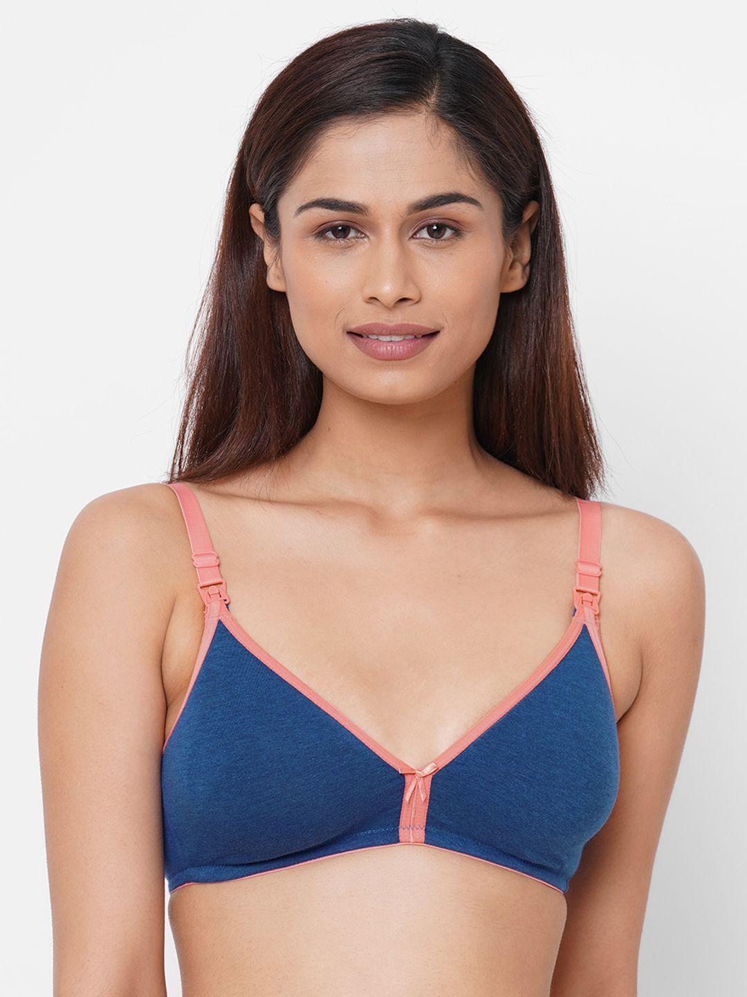 inner sense royal blue organic cotton antimicrobial sustainable feeding bra imb006a