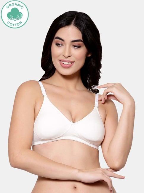 inner sense white cotton seamless bra