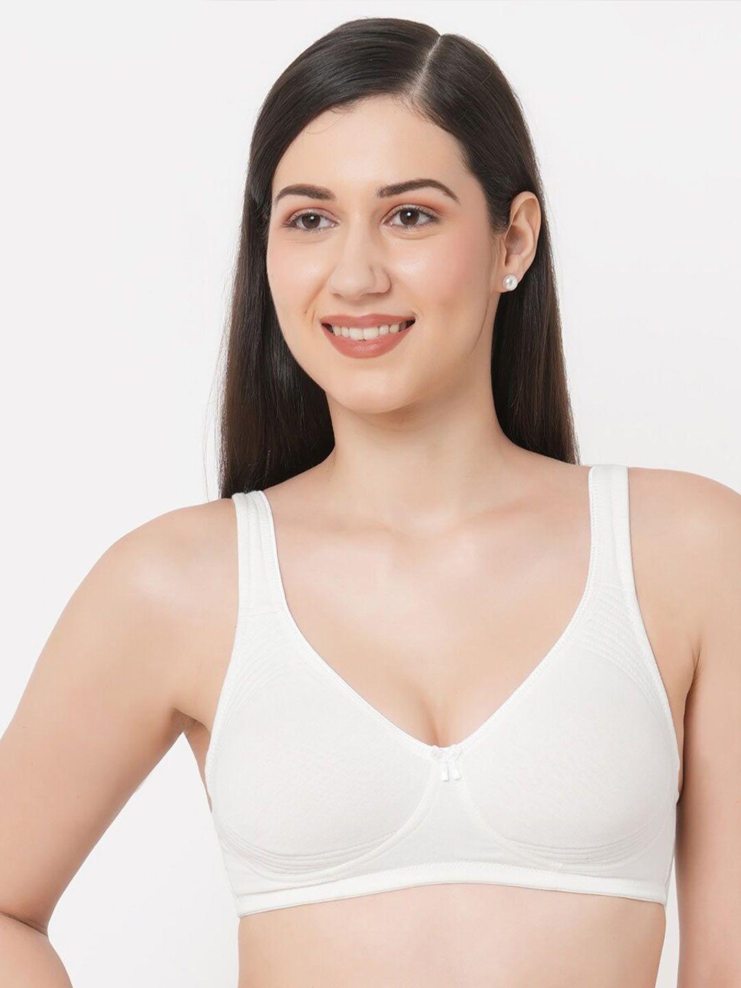 inner sense white solid organic cotton bra