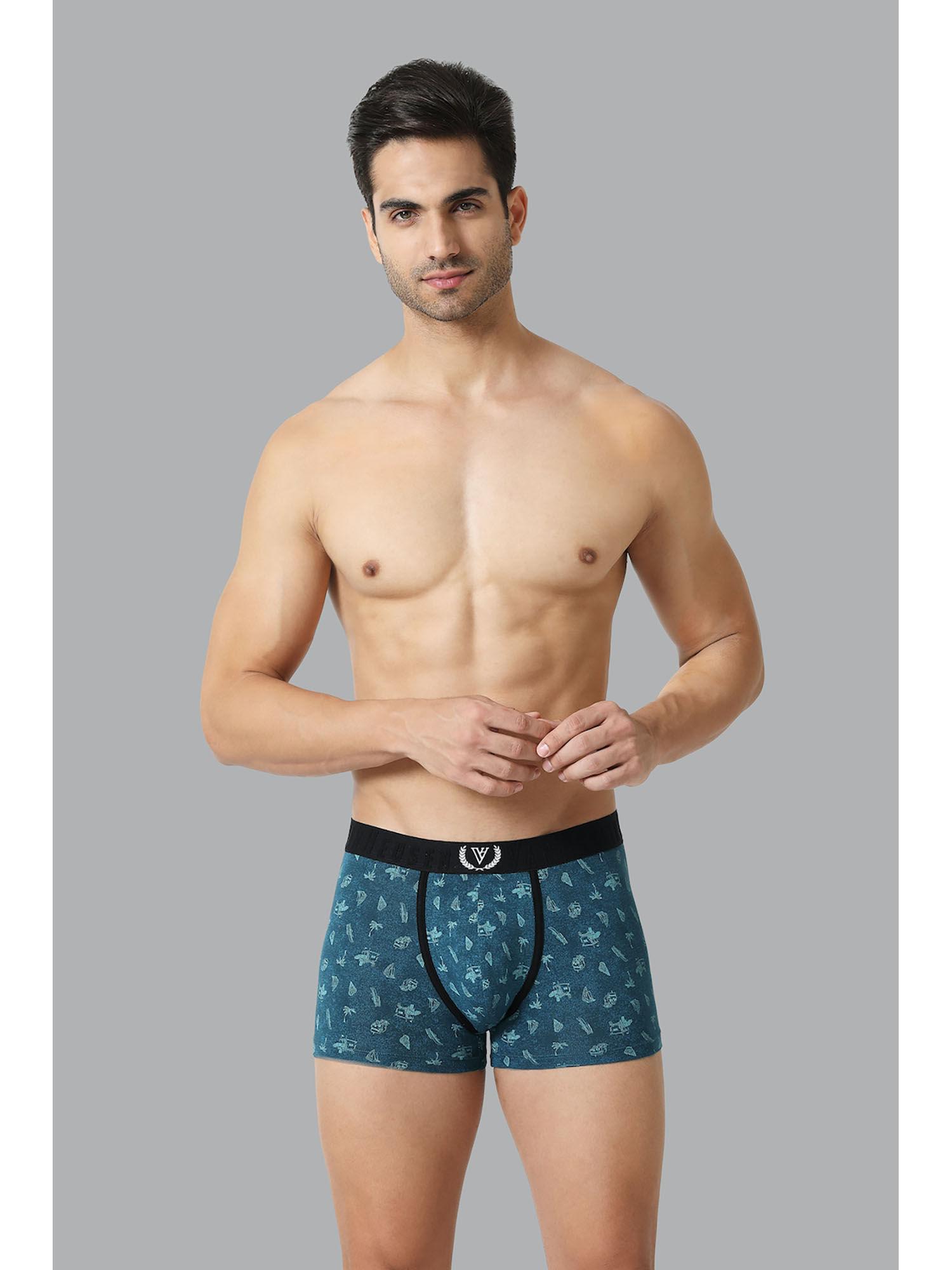 innerwear men blue print trunk