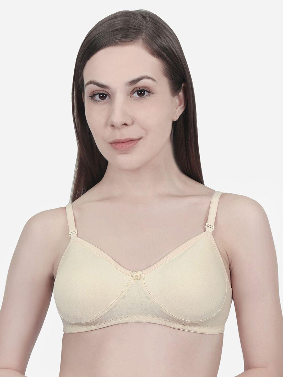 innocence beige solid non-wired non padded everyday bra
