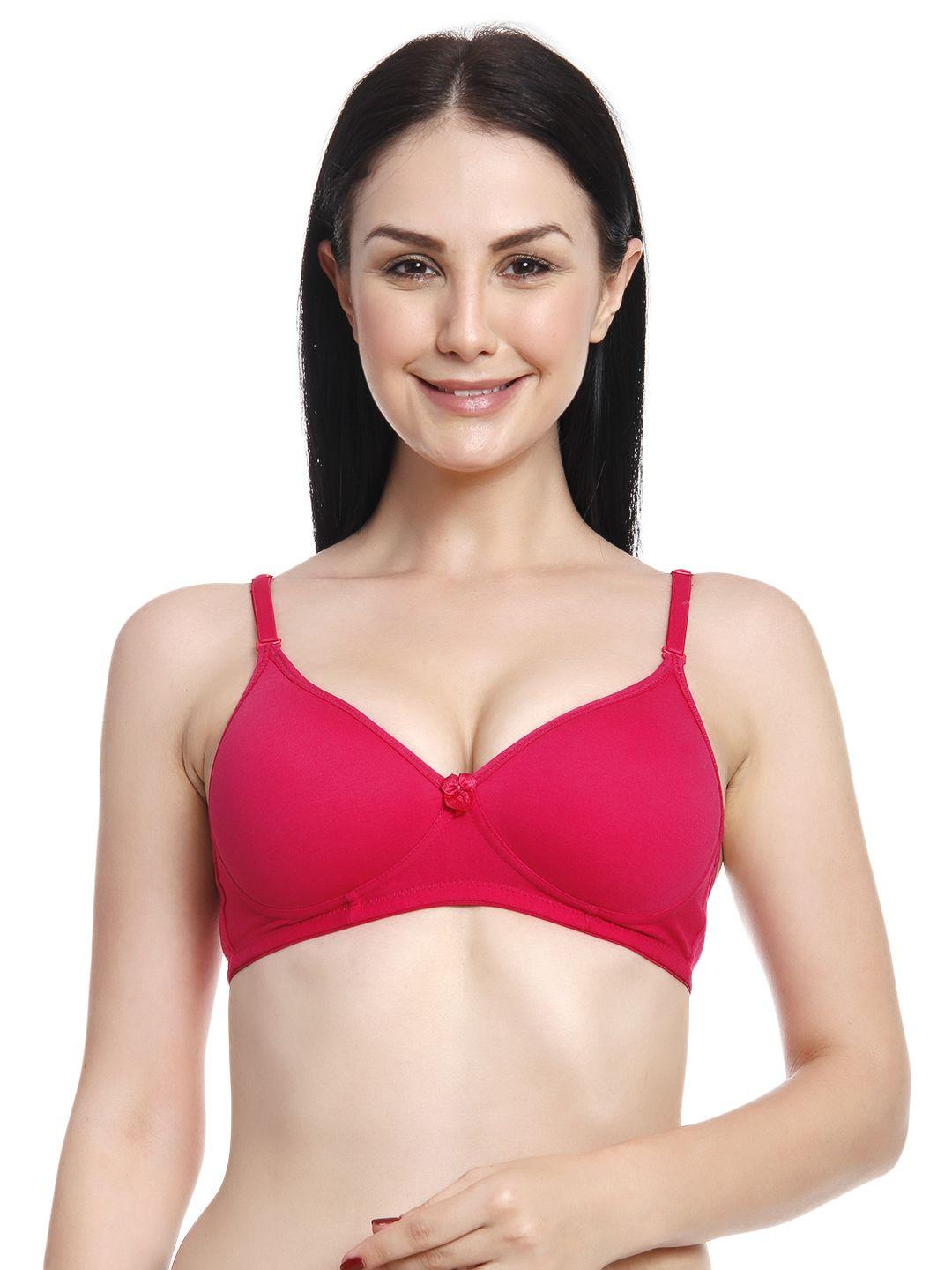 innocence pink solid non-wired lightly padded push-up bra bbaplin36548_32