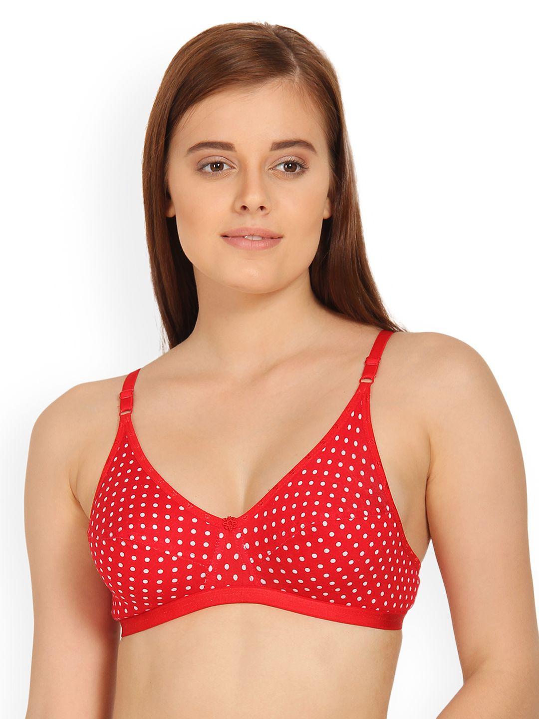 innocence red printed non-wired non padded everyday bra bbaplin88701