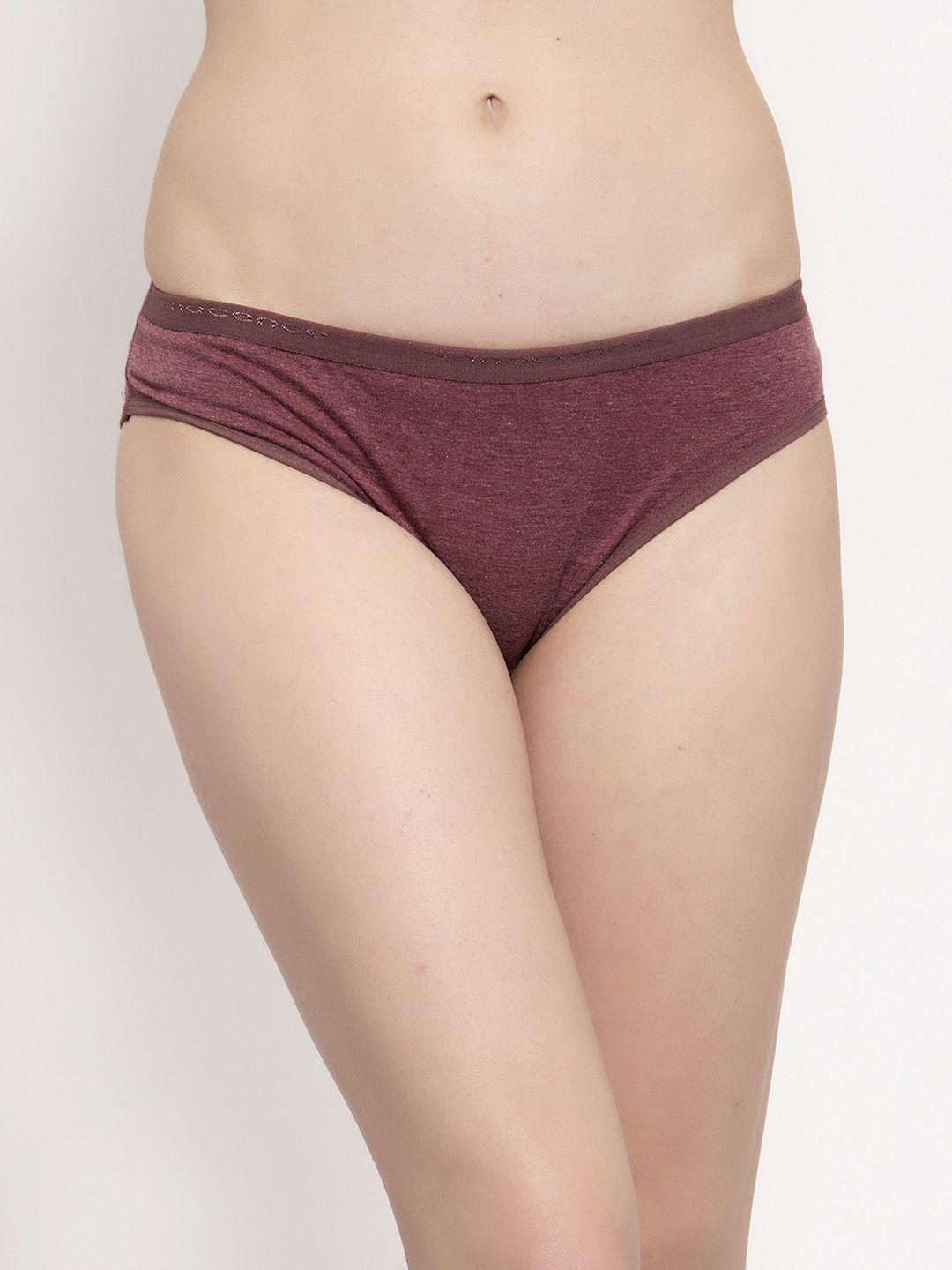 innocence women rust brown solid hipster briefs bbaplin90215