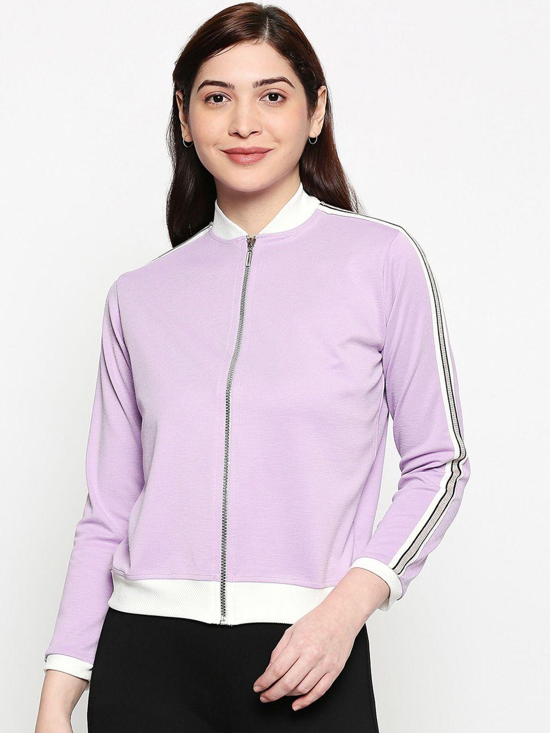 inocencia women lavender solid lightweight bomber