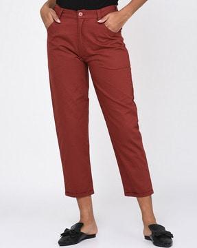 insert pocket ankle length trousers