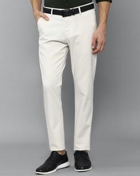 insert-pockets flat-front pants