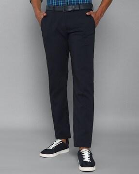 insert pockets flat-front pants