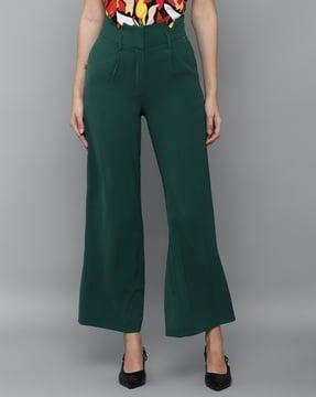 insert-pockets flat-front trousers