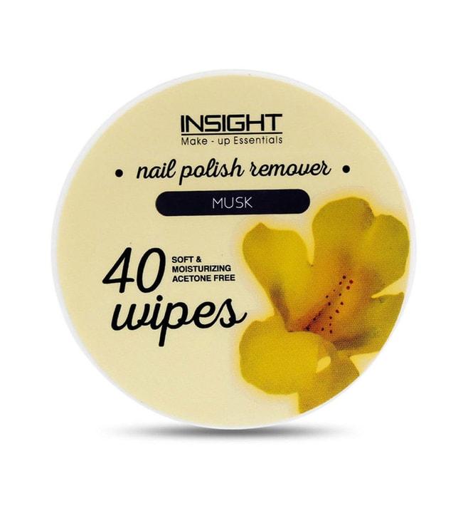insight cosmetics nail polish remover wipes musk - 40 wipes