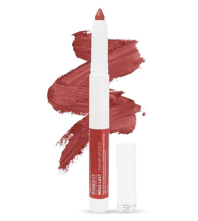 insight cosmetics mega last crayon lipstick 22-taming anger - 1.3 gm