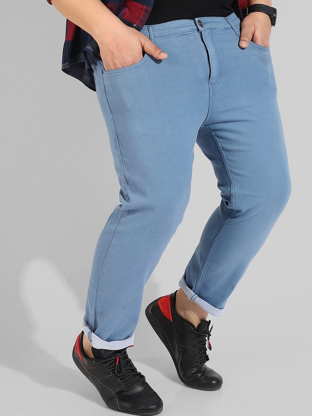 instafab plus men plus size classic relaxed fit stretchable cotton jeans