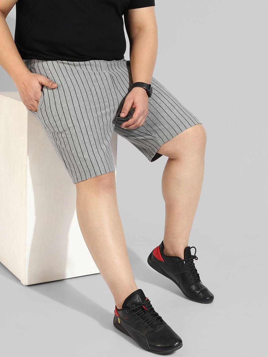 instafab-plus-men-plus-size-striped-cotton-regular-fit-shorts