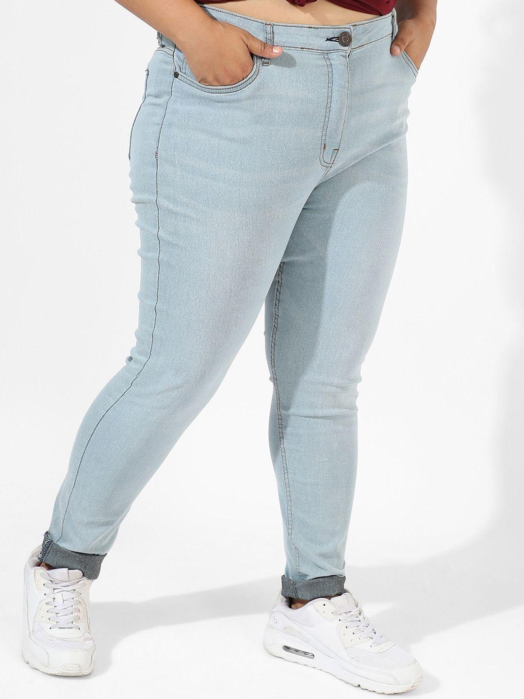 instafab plus size women jean skinny fit mid rise cotton jeans