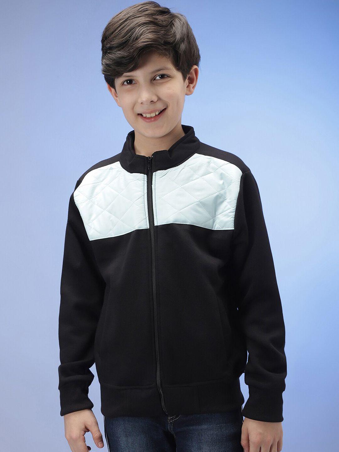 instafab boys black white outdoor quilted cotton jacket