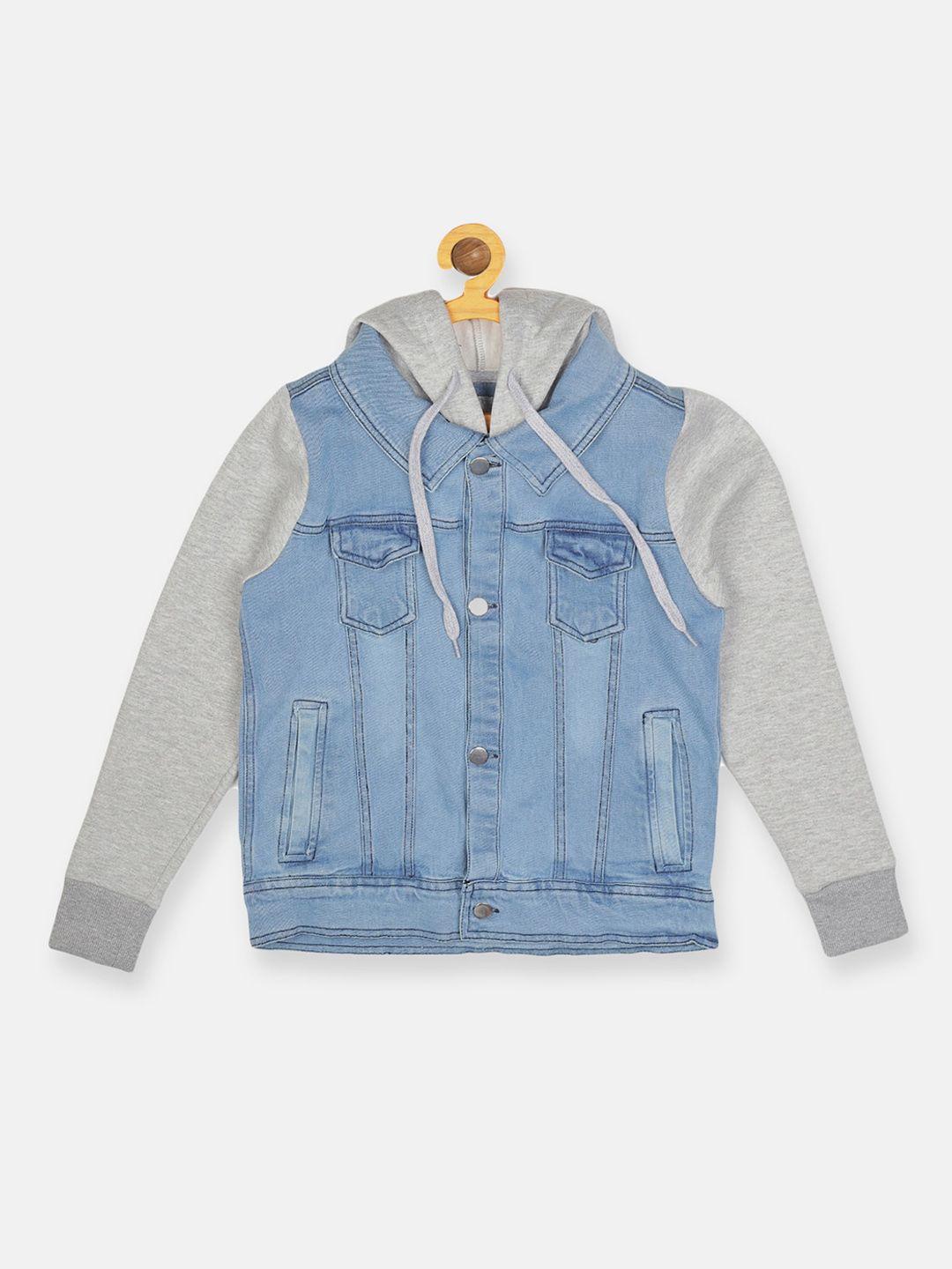 instafab boys blue grey washed denim jacket