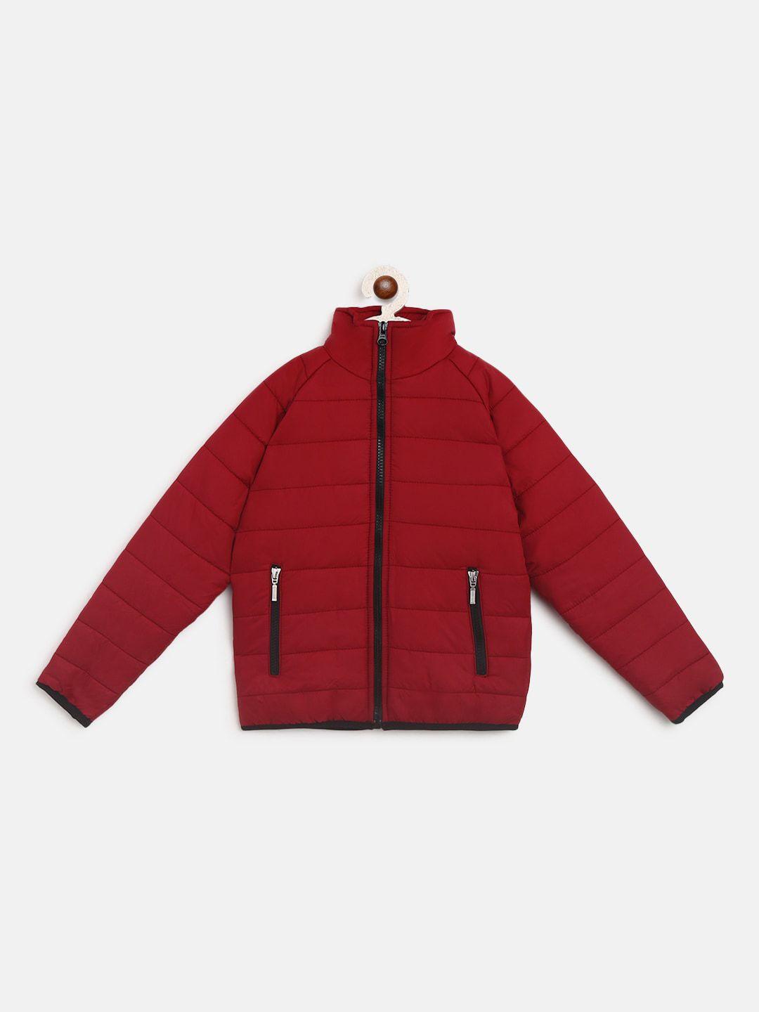 instafab boys maroon windcheater outdoor padded jacket