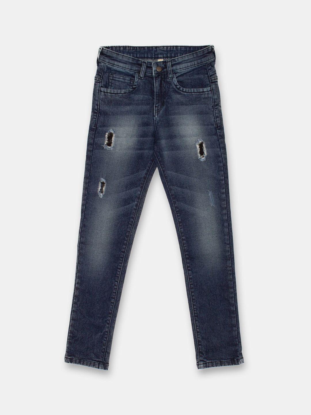 instafab boys navy blue regular fit jeans