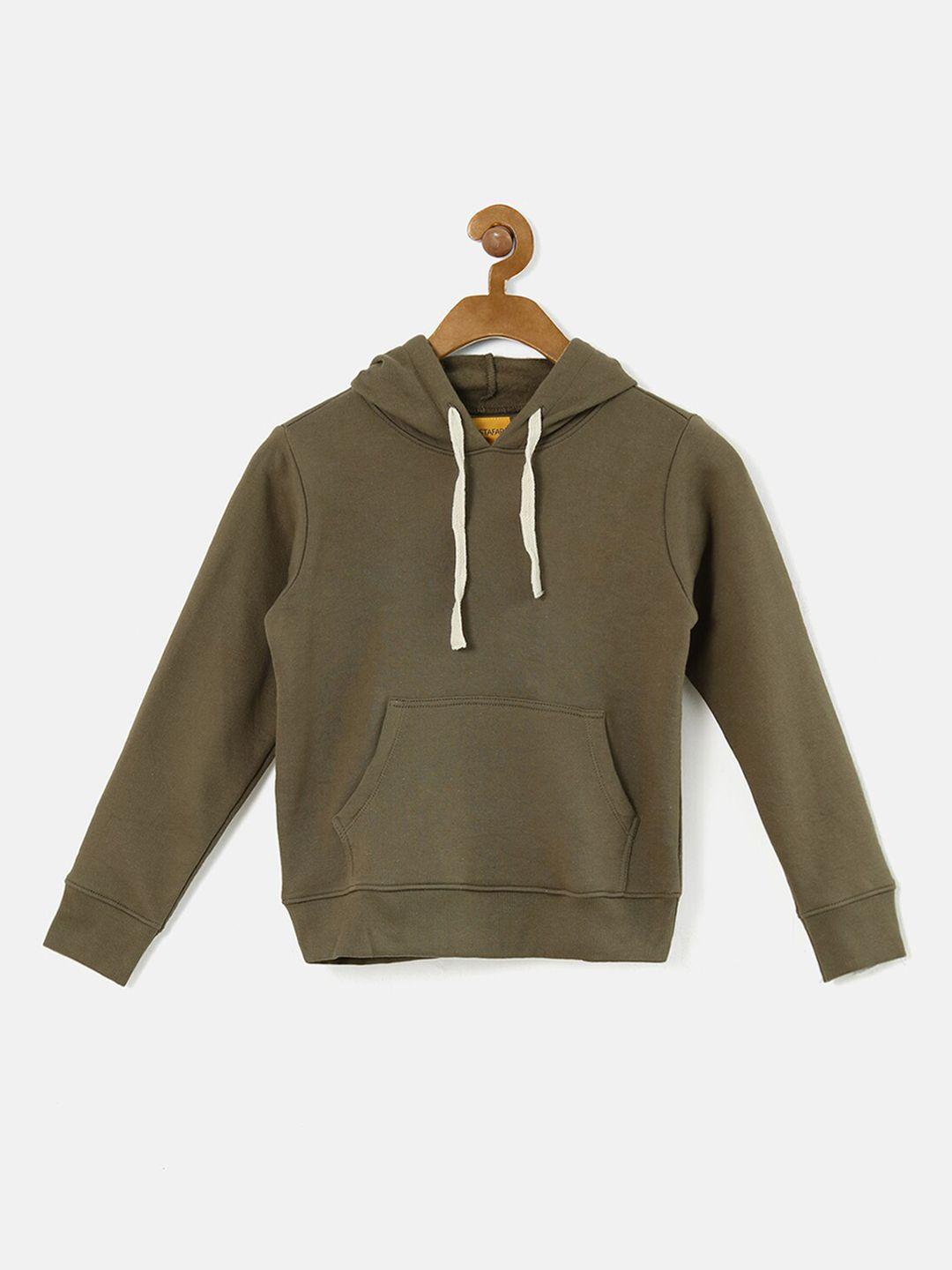 instafab boys olive green hooded sweatshirt