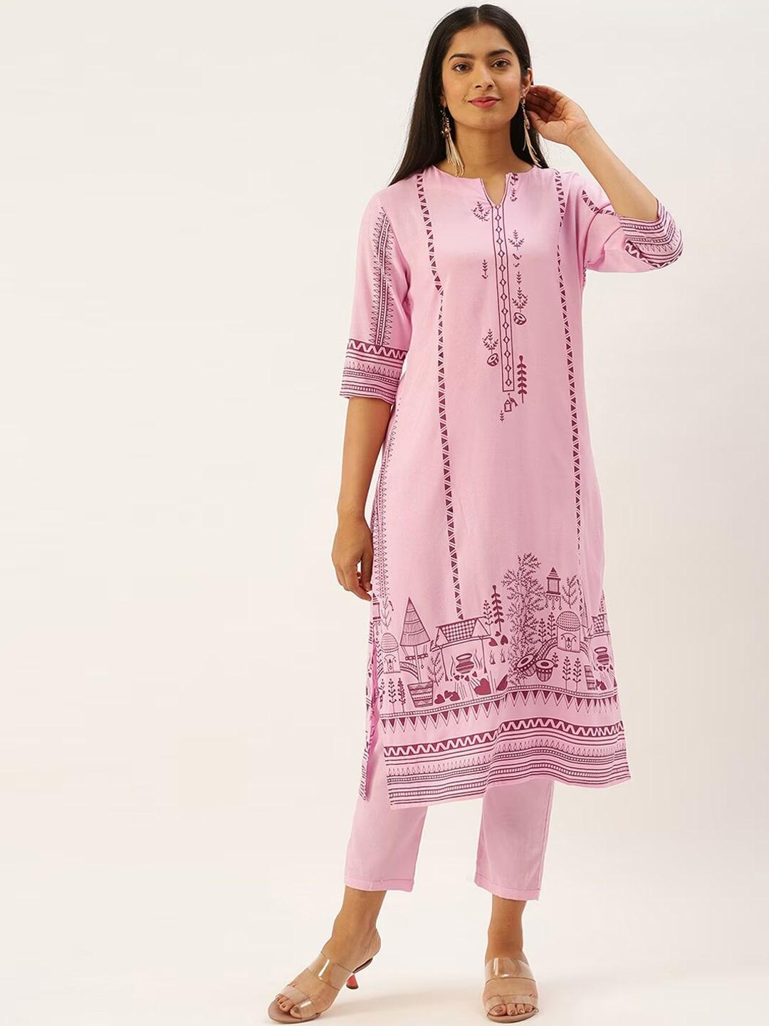 instafab floral printed kurta with trousers