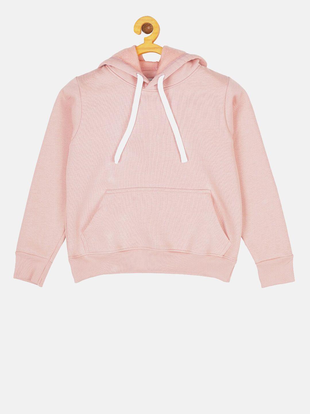 instafab kids pink solid hooded sweatshirt