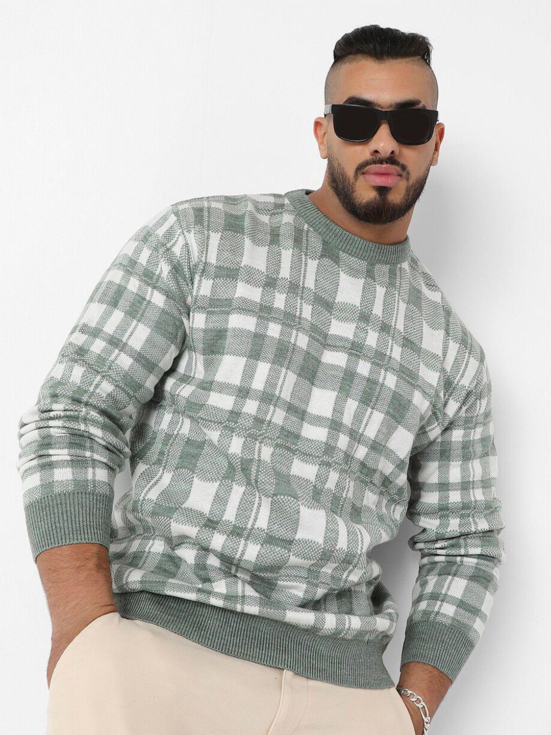 instafab plus checked woollen pullover