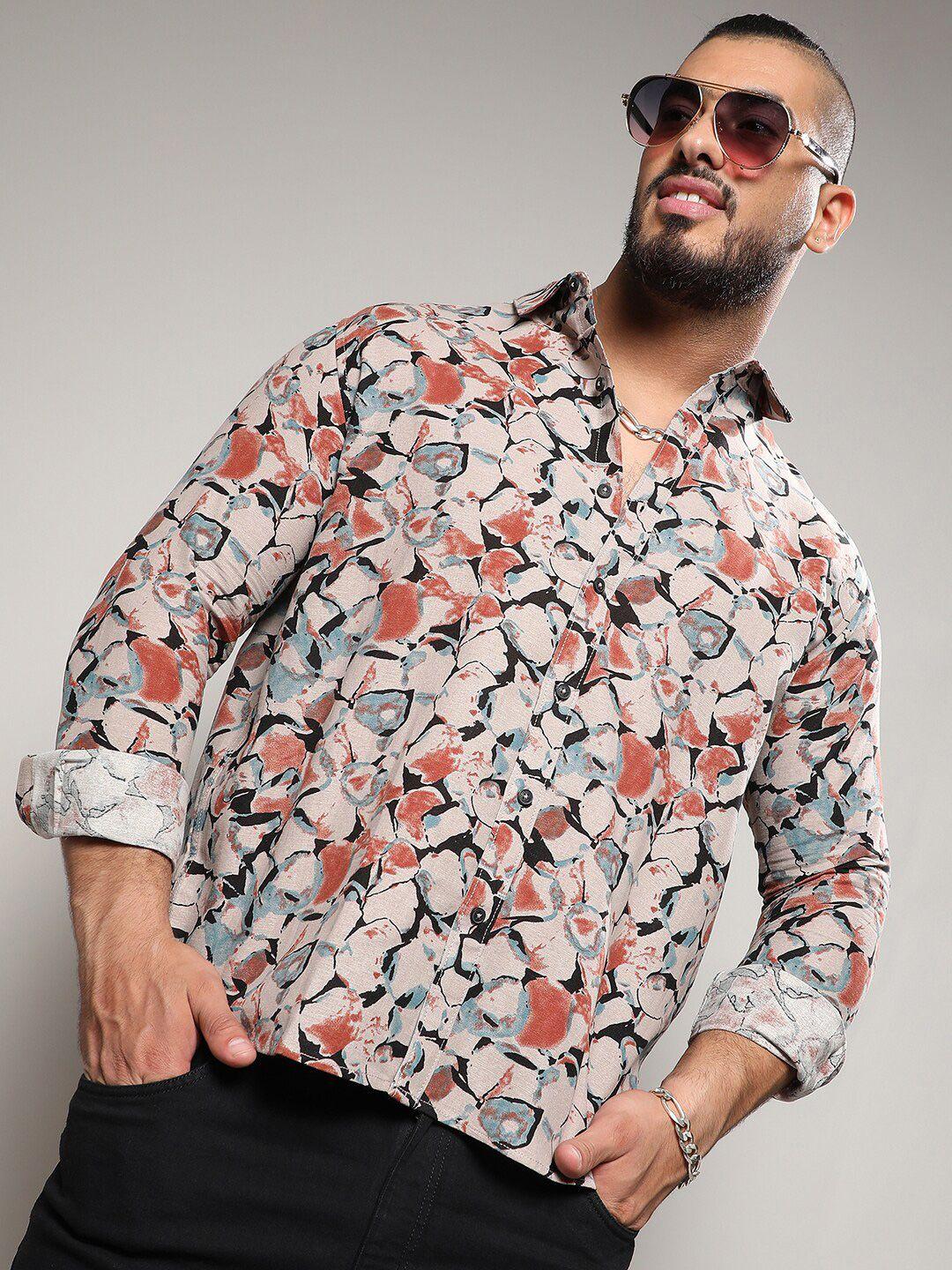 instafab plus classic abstract printed casual shirt