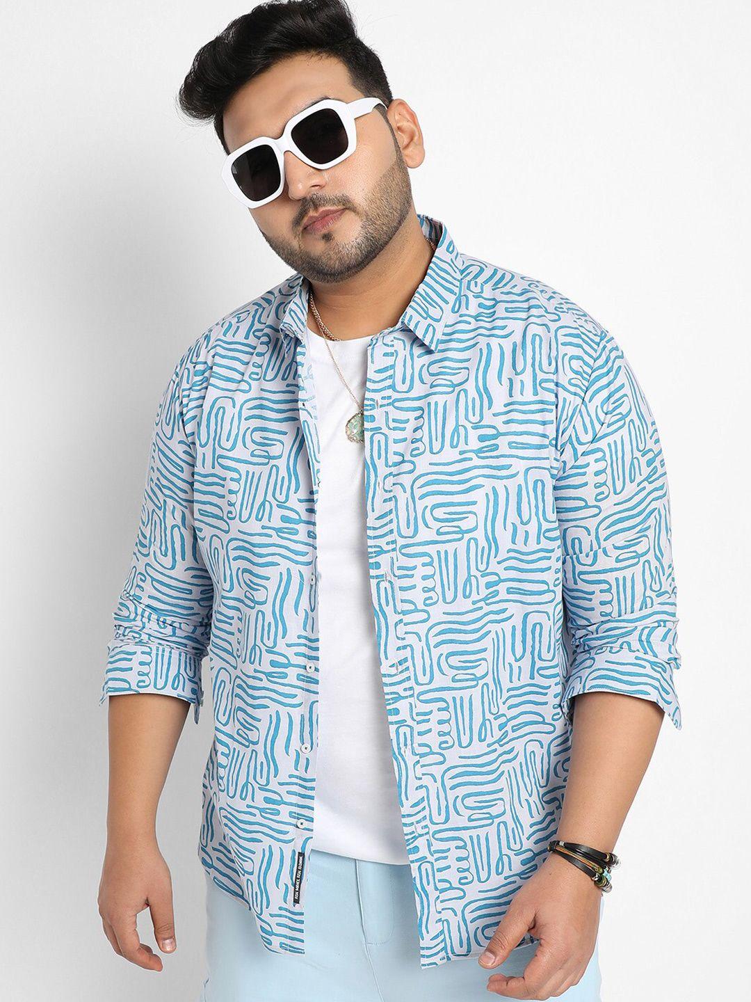 instafab plus classic abstract printed cotton casual shirt