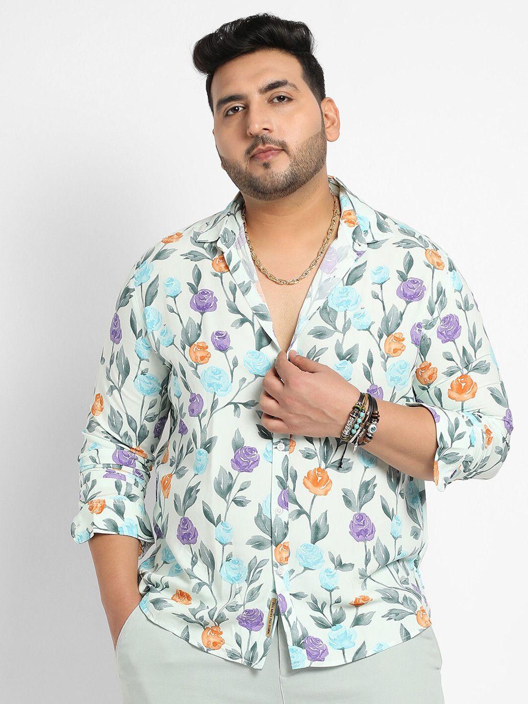 instafab plus classic floral printed casual shirt