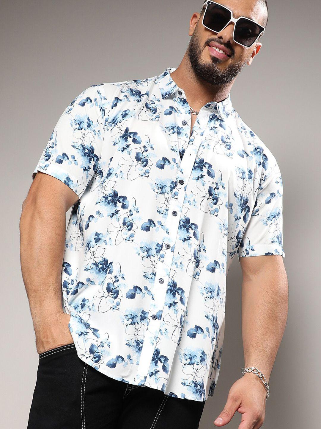 instafab plus classic floral printed casual shirt