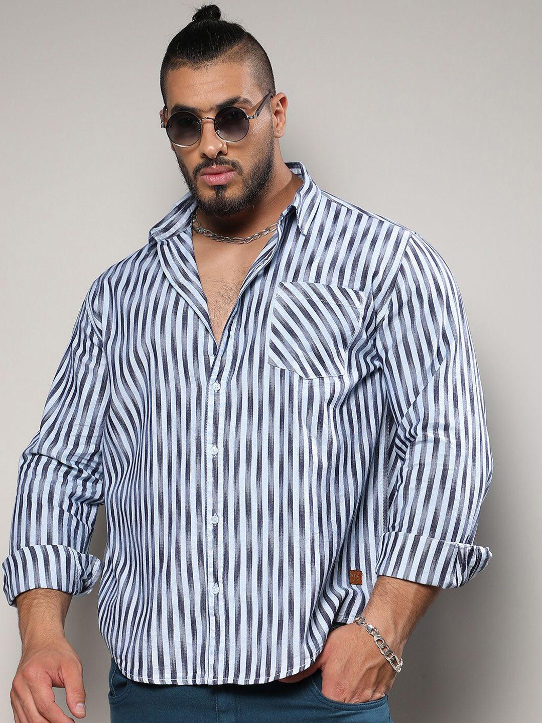 instafab plus classic striped cotton casual shirt