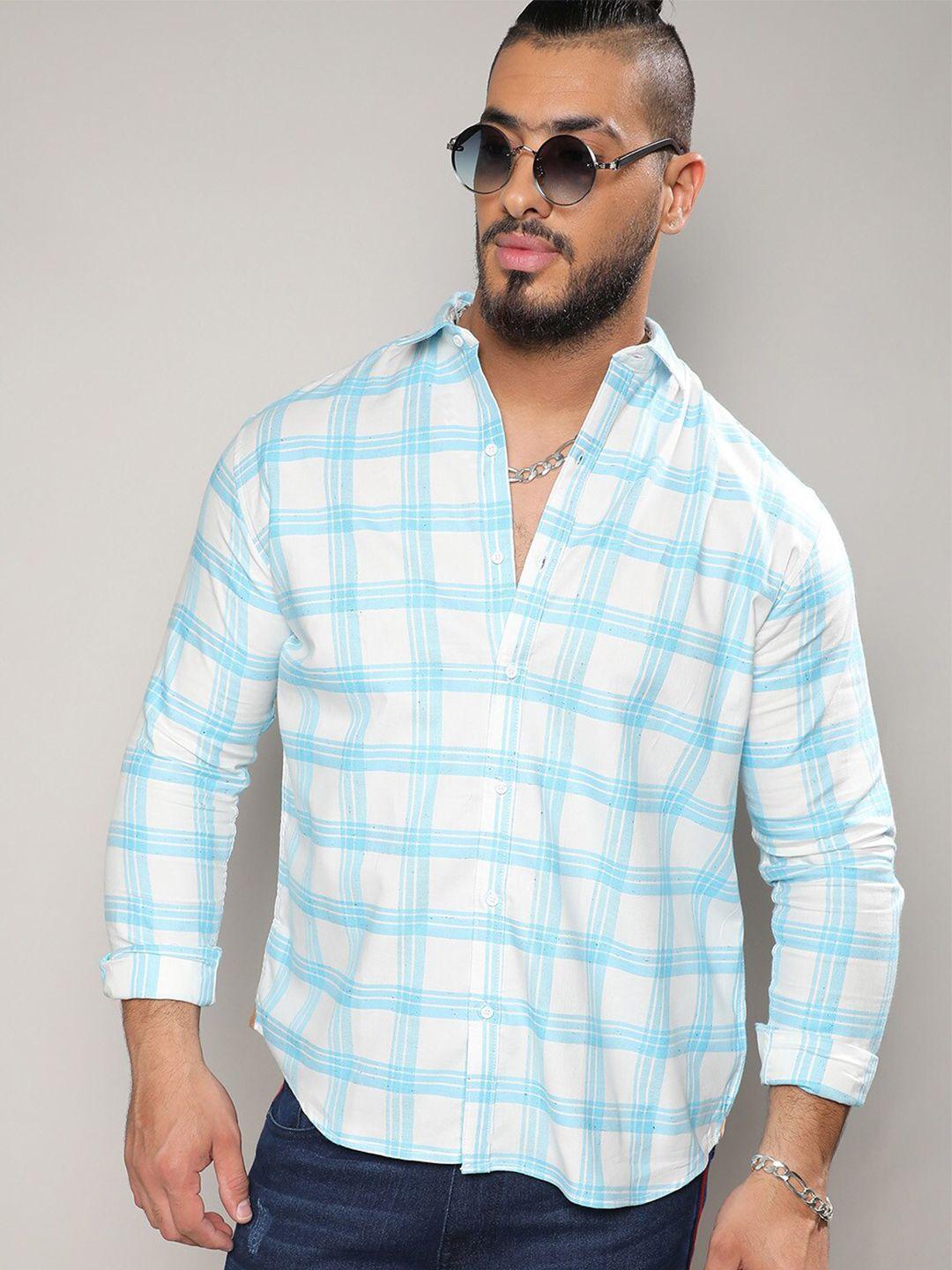 instafab plus classic tartan checked cotton casual shirt