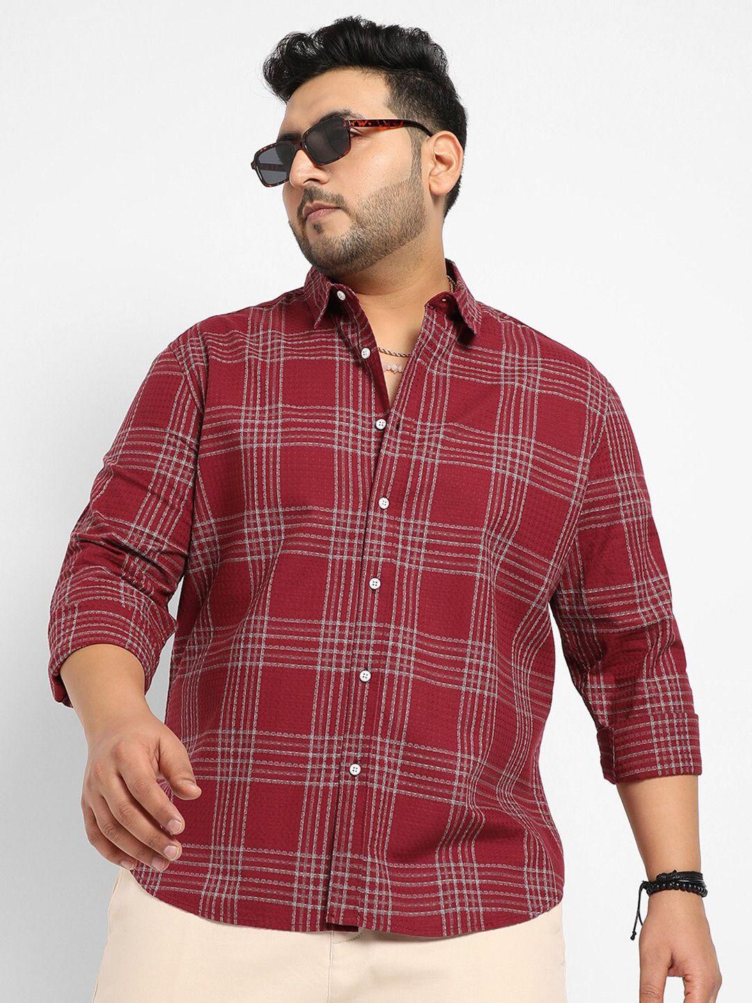 instafab plus classic tartan checks opaque checked casual shirt