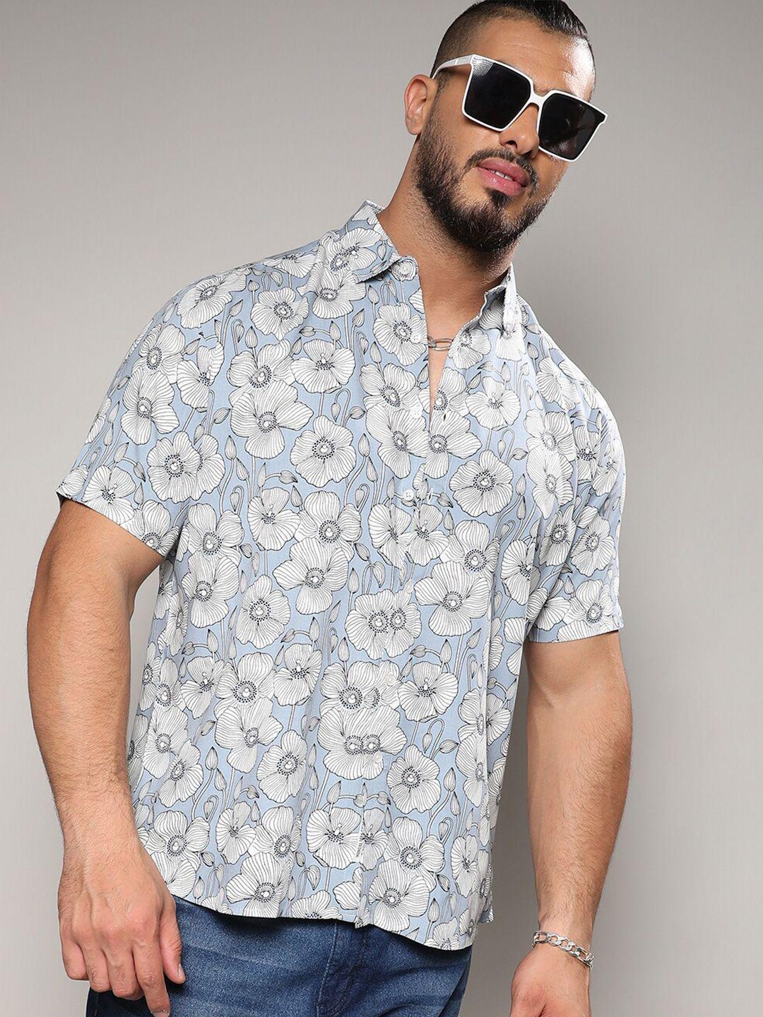 instafab plus floral printed classic printed casual shirt
