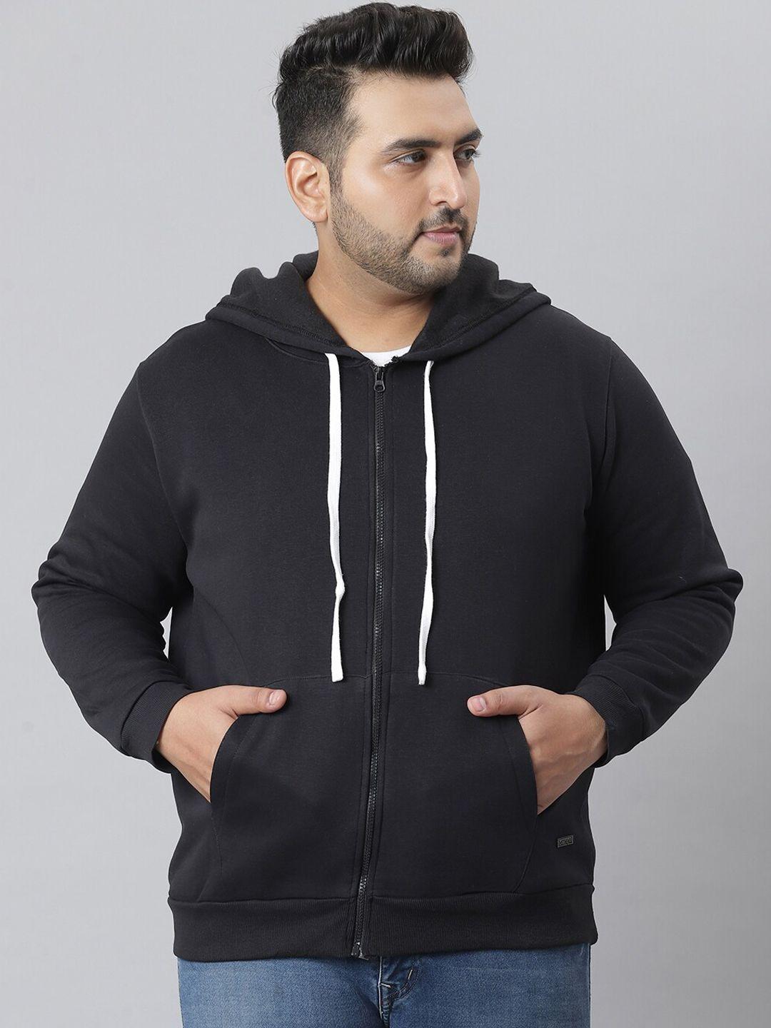 instafab plus men black hooded sweatshirt