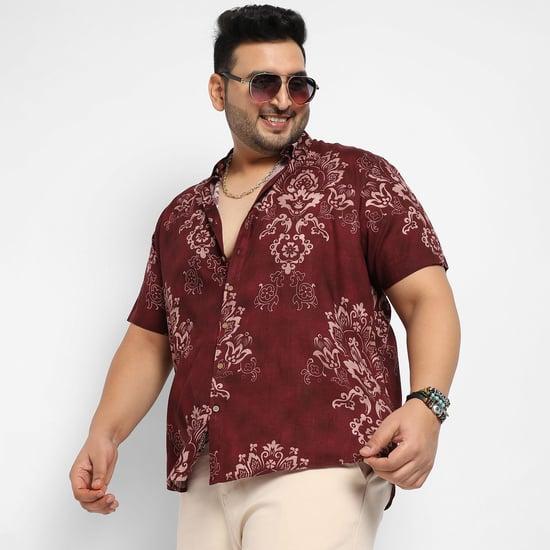 instafab plus men ethnic printed regular fit shirt