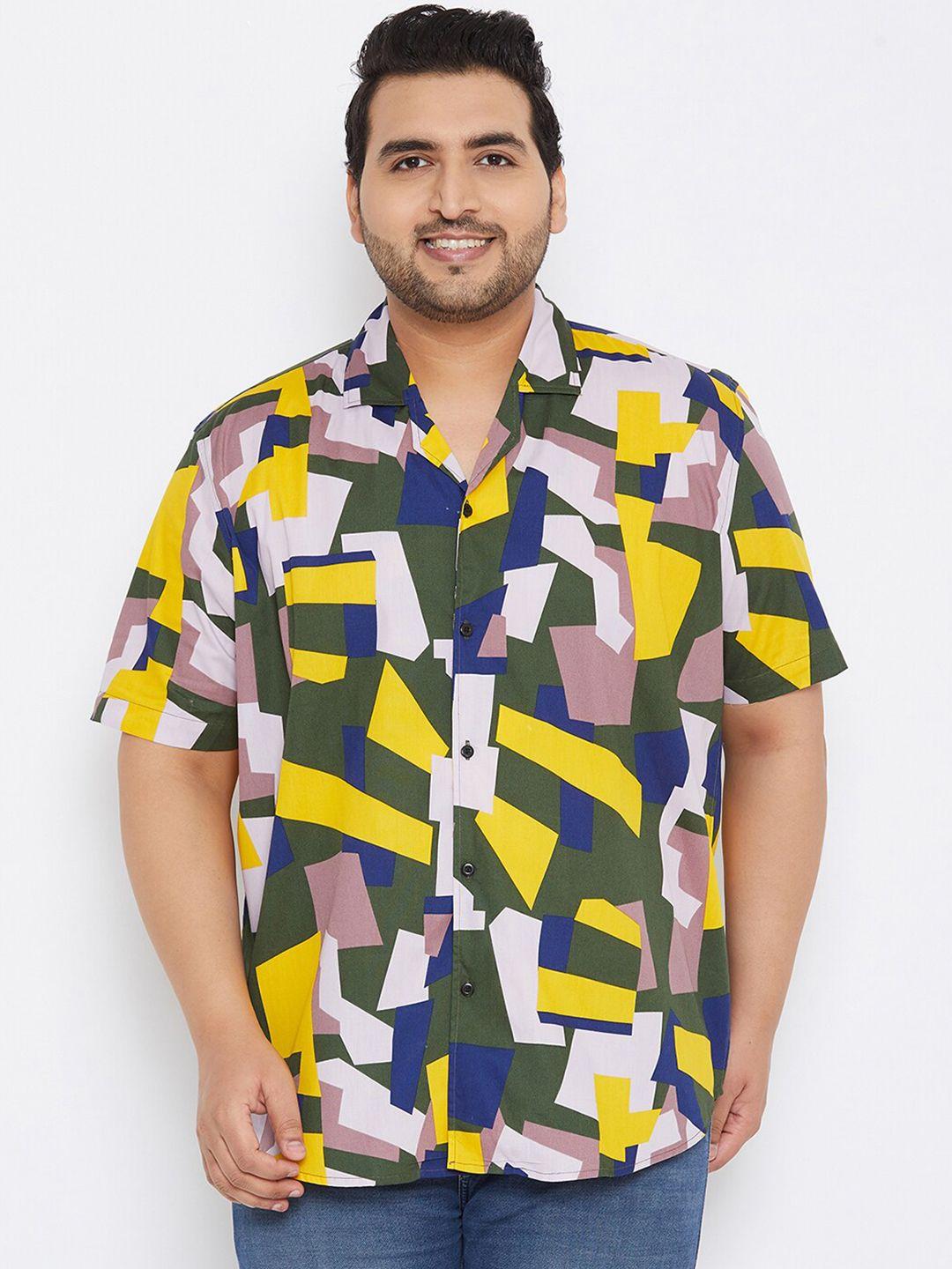 instafab plus men multicoloured opaque printed casual shirt