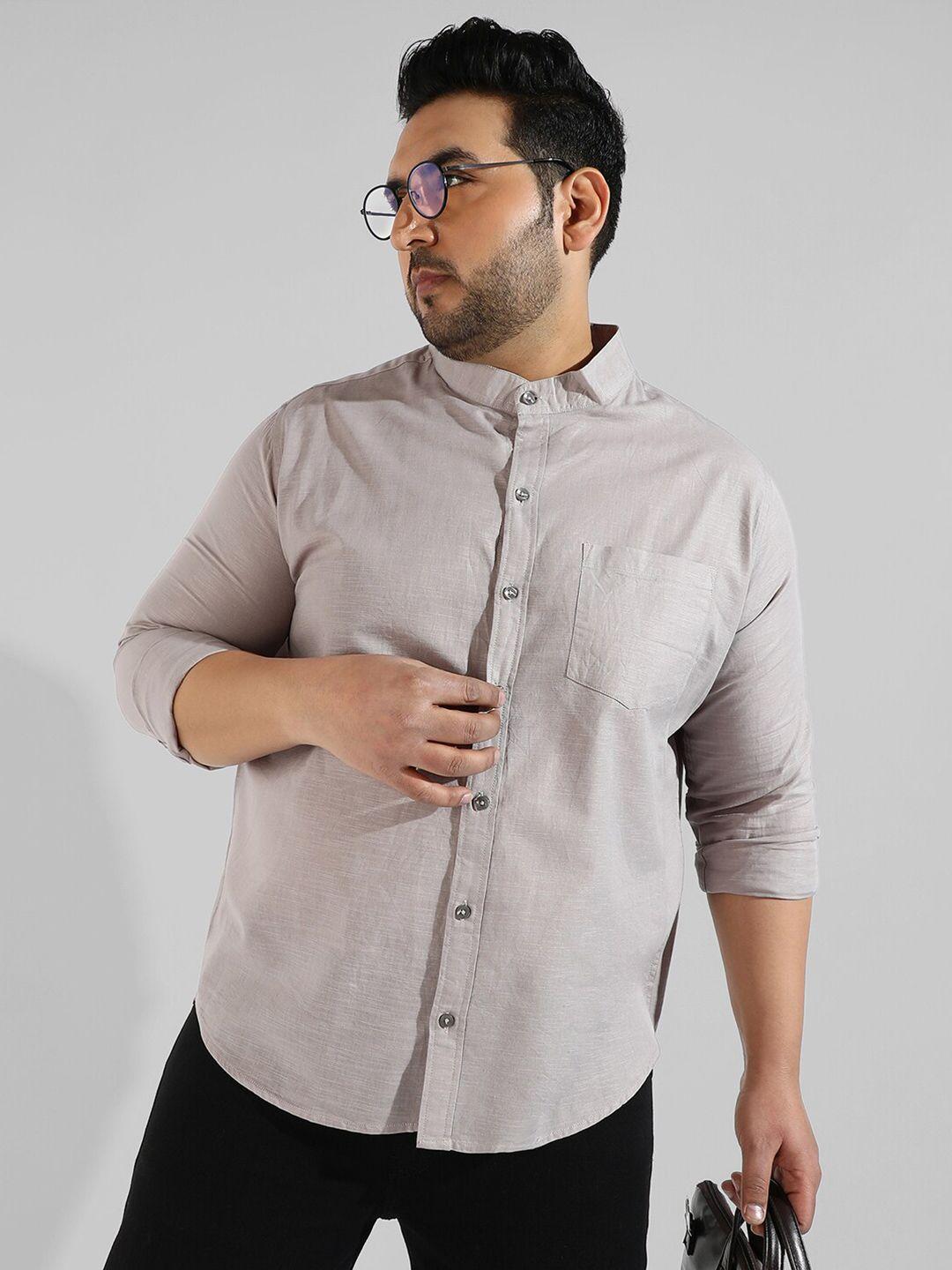 instafab plus men plus size classic casual ctton shirt